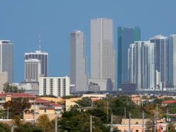 Downtown Miami from Little Havana Stock Footage