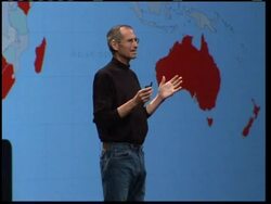 Steve Jobs in front of map showing New Zealand during iPhone presentation Instructional Video
