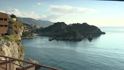 Town off Sicilian coast and bay News Clip
