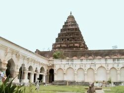  WS PAN View of Thanjavur Palace / Thanjavur, Tamil Nadu, India Stock Footage
