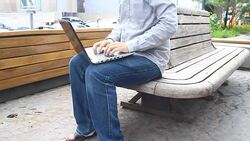 business man working with documents and laptop Stock Footage