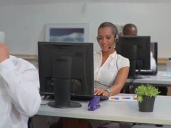 HD DOLLY: Customer Service Stock Footage