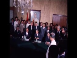 SYND 16-9-73 SIGNING OF PEACE AGREEMENT IN VIENTIANE News Clip