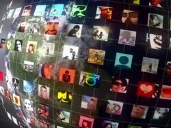 Earth Social Network Profile Picture Grid Stock Footage