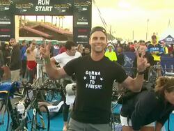 Colin Egglesfield at Nautica Malibu Triathlon Presented by Equinox on 9/8/13 in Malibu, CA. Stock Footage