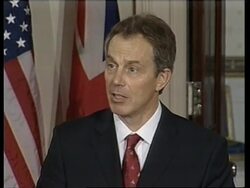 WRAP Joint briefing by US president and British PM on Iraq News Clip
