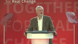 Jeremy Corbyn gives speech at the Labour National Policy Forum News Clip