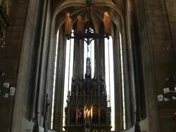 Tilt Down Shot  St Bartholomews Cathedral Pilsen West Bohemia Czech Republic Stock Footage