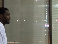 Greg Oden on NBA as he leaves Katsuya Restaurant Stock Footage