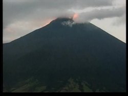 Tungurahua volcano's activity over town of Banos News Clip