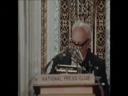 SYND 16 7 74  AMERICAN UNION LEADER GEORGE MEANY, ADDRESSING THE NATIONAL PRESS CLUB News Clip