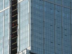 CU LA TD Construction of Moscow Tower and St Petersburg Tower in Moscow International Business Centre / Moscow, Russia Stock Footage