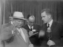 VP Richard Nixon debates Nikita Khrushchev Stock Footage