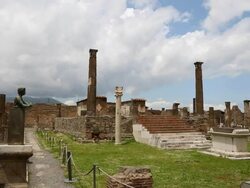 Pompeii, temple of Apollo in the Roman Forum of the ancient city. Stock Footage