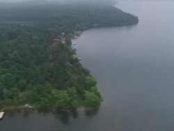 WS POV AERIAL Shot of mississippi river / Minneapolis, Minnesota, United States  Stock Footage