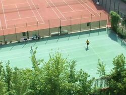 Tennis Match from Above Stock Footage