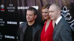 Matt Damon, Brenda Strong, and Jason Mann at Matt Damon, Ben Affleck, Adaptive Studios And HBO Present The Project Greenlight Season 4 Winning Film 'The Leisure Class' Stock Footage
