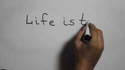 Hand writing a 'life is too short' message on a white board using a black marker Stock Footage