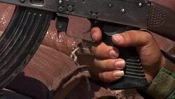 Kurdish Peshmerga Soldiers on front-line News Clip