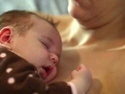 Newborn Baby with mom Stock Footage