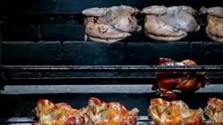 Rotisserie chicken Stock Footage