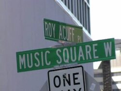 Music Row Street signs Five shots Stock Footage