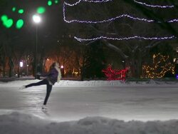 Caucasian female teenager skates with joy. Stock Footage