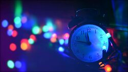 Alarm Clock With Christmas Lights, New Year 2016 Stock Footage