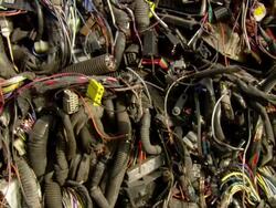 CU TU Shot of electric cables / Lagos, Nigeria Stock Footage