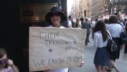 Anti-Iran 'No Nukes For Iran' Rally Protests NYC 2015 Stock Footage