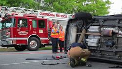 Early Morning Accident Sent One Man to Hospital Stock Footage