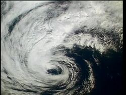 Tropical storm, satellite shot, STS-46 Stock Footage