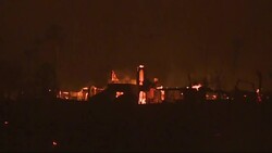 Fire burning intensely, as nine blazes rage across San Diego county News Clip