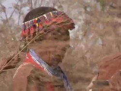 Ju hoansi San Bushmen of Nyae Nyae, Namibia Stock Footage