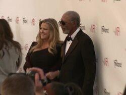 Lori McCreary, Morgan Freeman at Shirley MacLaine Stock Footage