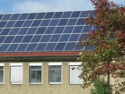 Solar panels on a roof Stock Footage