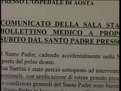 WRAP Reax as pope has surgery for broken wrist; locals at vacation spot ADDS spox News Clip