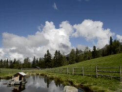 Mountain Lake in Sudtirol Stock Footage