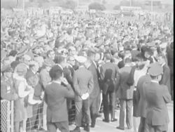 JFK Speaks at Air Force Base in San Antonio Stock Footage