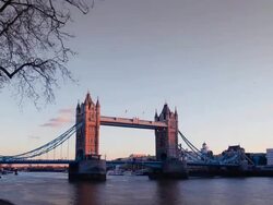 Tower Bridge at night, London Stock Footage
