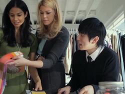 MS TU TD Fashion designers team working together at desk  / New York City, New York, USA Stock Footage