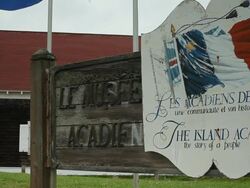 Panel with the acadian Flag Stock Footage