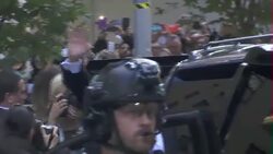 Donald Trump departing polling station News Clip