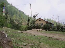 WS View of house at Himalayan Mountains / Durma, Banke District, Nepal Stock Footage