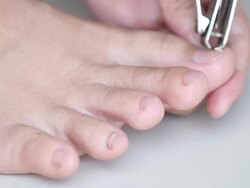 Close up of foot during a cleaning, pedicure Stock Footage