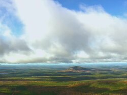 WS AERIAL ZI View of clouds over Baxter State Park / Maine, United States Stock Footage