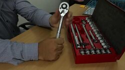 Engineer work with industrial part Stock Footage