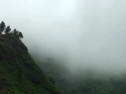 Morning mist high up in the mountains Stock Footage