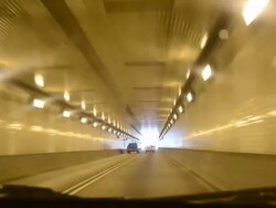 Fast car running in the tunnel Stock Footage