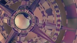 Purple, Loopable, Global Compass Rose with World and Cardinal Points Stock Footage